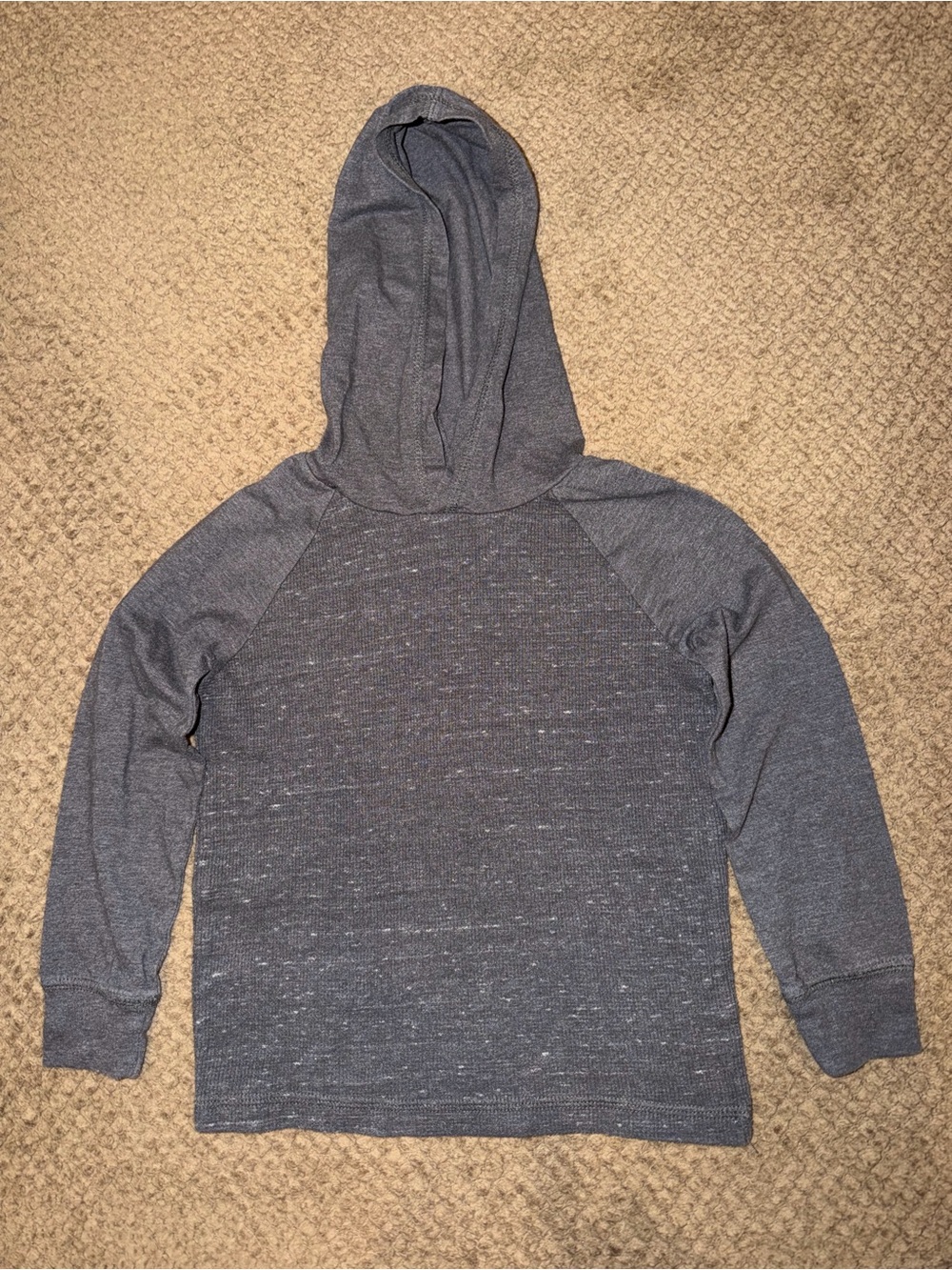 Jumping Beans Kid’s Heather Gray Waffle Knit Hooded Long Sleeve Tee - 5T